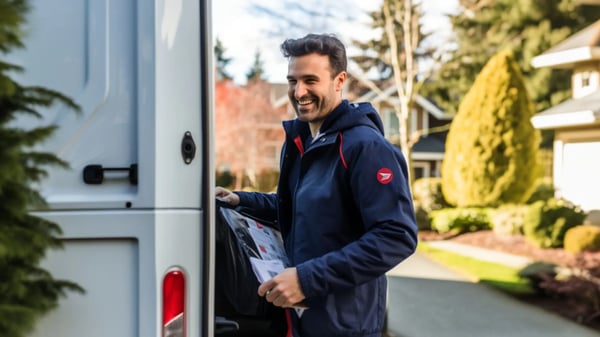 Canada Post Employee checking manifest
