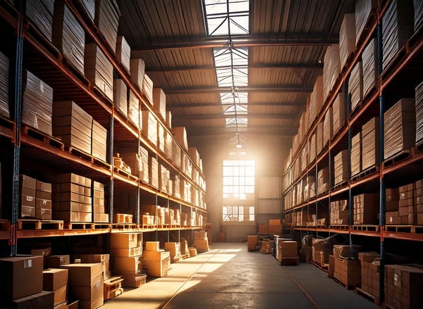 A warehouse containing a lot of obsolete inventory